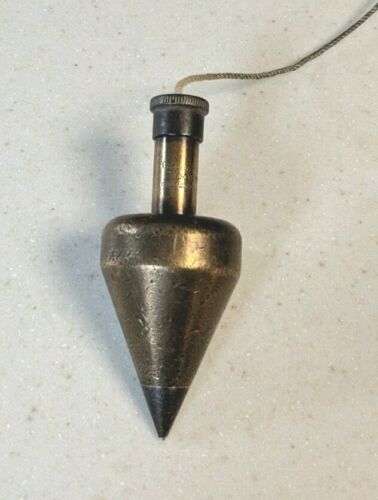 Vintage Goodell Pratt Co Toolsmiths Brass Plumb Bob Steel Tip Oz