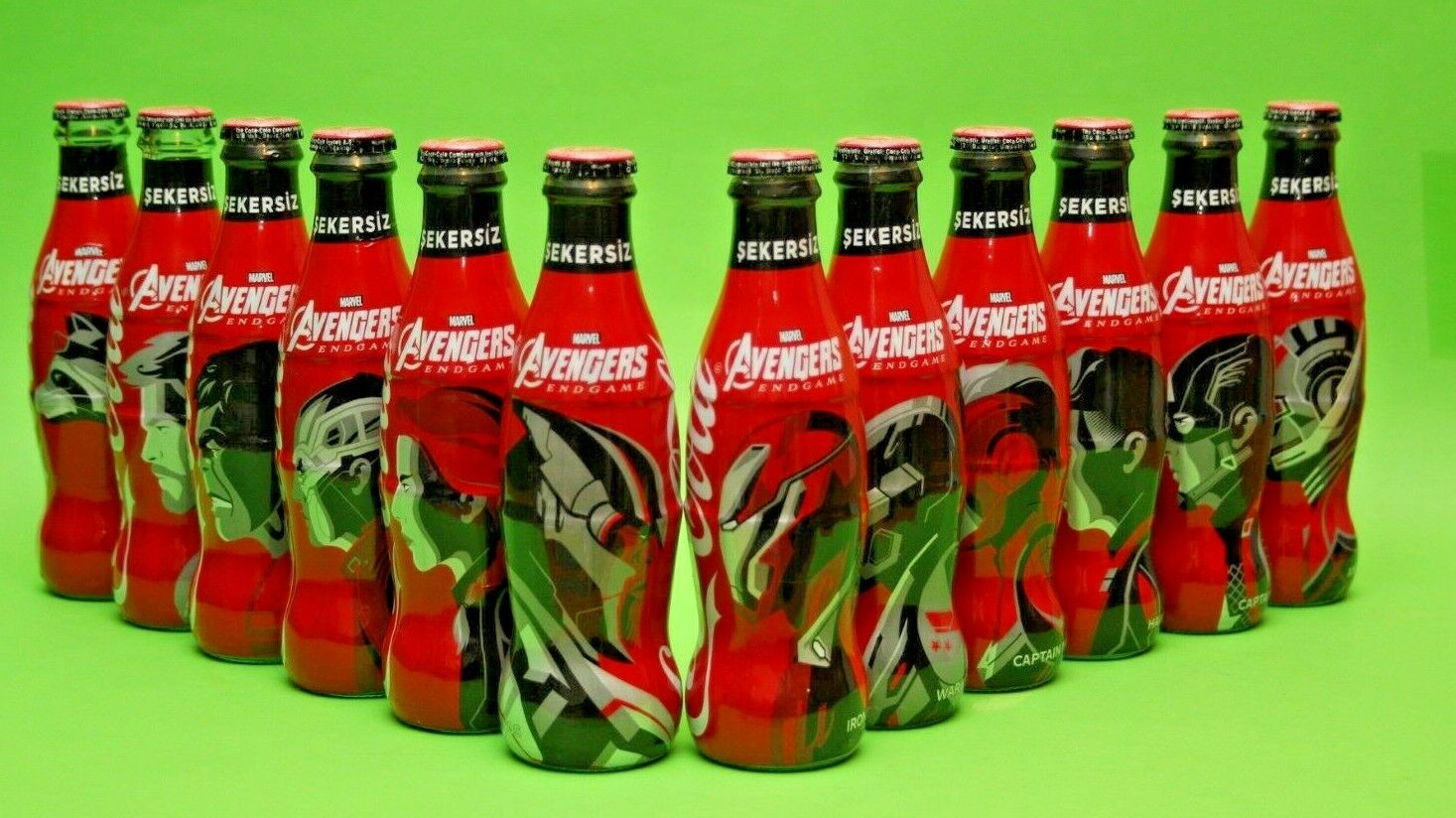 NEW 2019 COCA COLA TURKEY EMPTY TURKISH BOTTLE SET AVENGERS ENDGAME