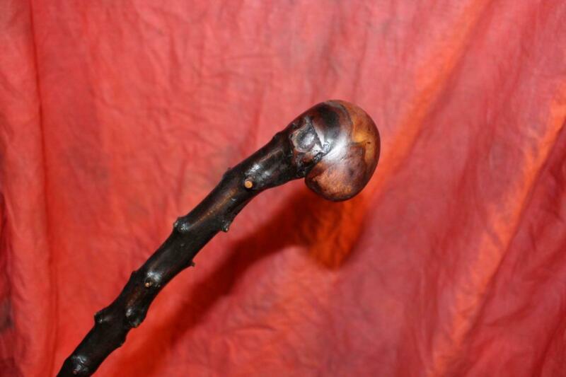 Magnificent Th Century Irish Blackthorn Shillelagh W Great Burl Knob