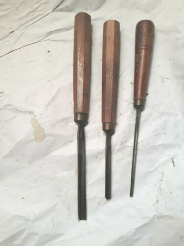 Vintage Herring Bros London Gouge Chisels Lot Of 3 Antique Price