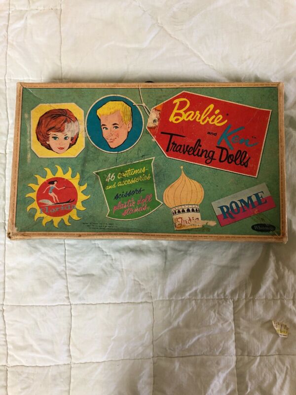 WHITMAN 1962 BARBIE AND KEN PAPER DOLLS TRAVEL BOX W Collection Of