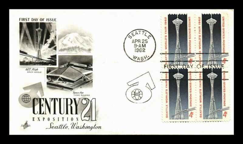 Us Cover Seattle Worlds Fair Century Exposition Block Of Fdc