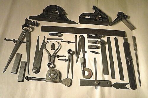 Lot Of Vintage Machinists Tools Starrett Dunlap Sawyer Brown