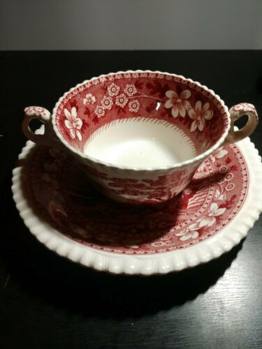 4 Sets Copeland Spode Pink Tower Cup And Saucer Set X 4 Antique