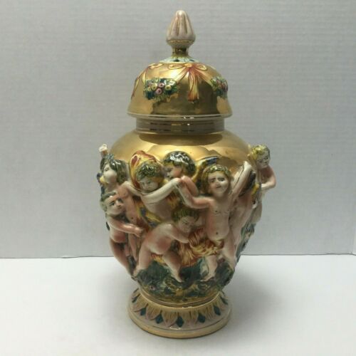 Vintage Capodimonte Raised Nude Cherub Urn Antique Price Guide