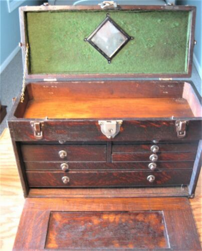 Antique Drawer Union Machinist Tool Box Chest Jewelry Needs Felt