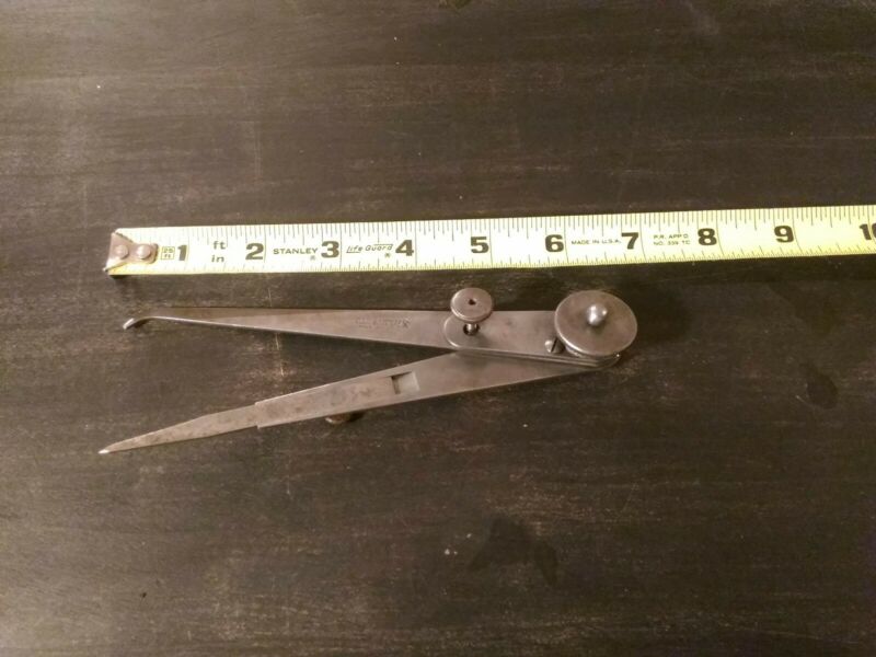 Vintage L S Starrett Machinist Compass Divider Caliper W Adjustable