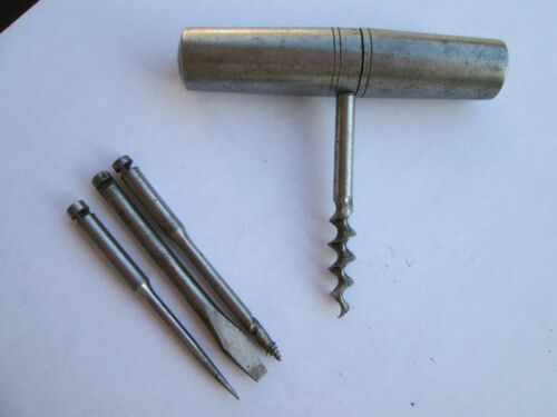 Antique German Multi Tool Kit Including Corkscrew Gimlet Screwdriver