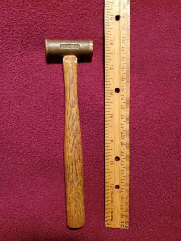 Vintage Brass Ee Co Hammer Tool Wood Handle Model Building Gunsmith