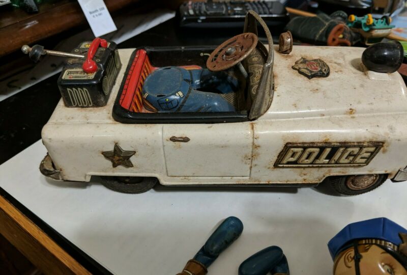 Nomura Highway Patrol Tin Police Car Battery Operated Non Working For