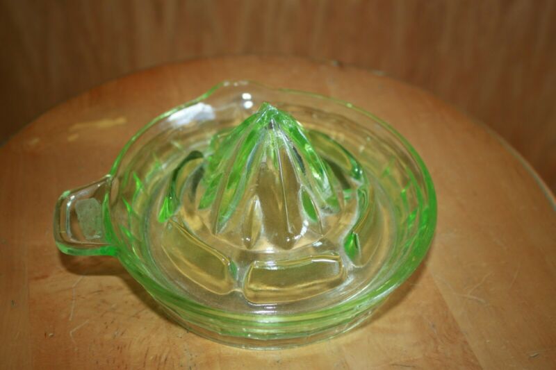 Vintage S Green Depression Glass Juicer Reamer Spout Antique