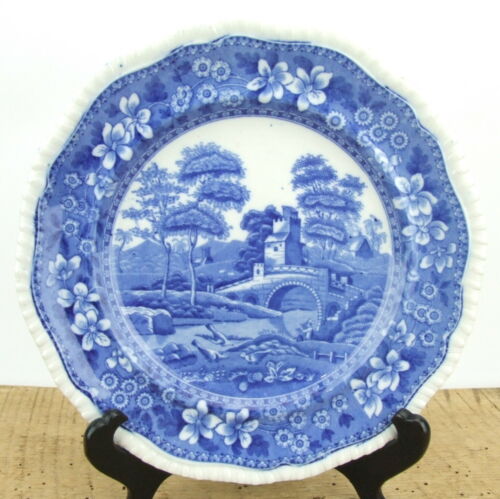 Vintage Copeland England Spode Tower Dinner Plates Blue Antique