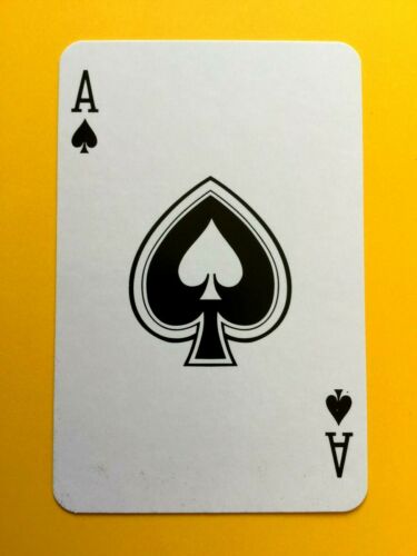 White Spade Pip Outlined 3 Times ACE Of SPADES Single Swap Playing Card