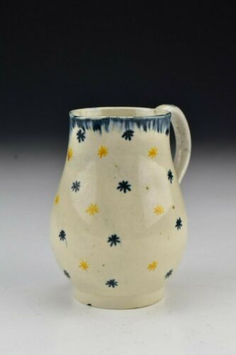 English Pearlware Cream Jug W Umderglaze Prattware Colors Th Th