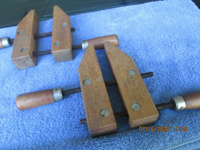 Jorgensen Small 6 In Vintage Wooden Handscrew Wood Working Clamps Lot