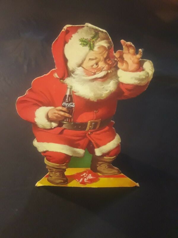 Awesome Coca Cola Cardboard Santa Claus Stand Up Easel Back