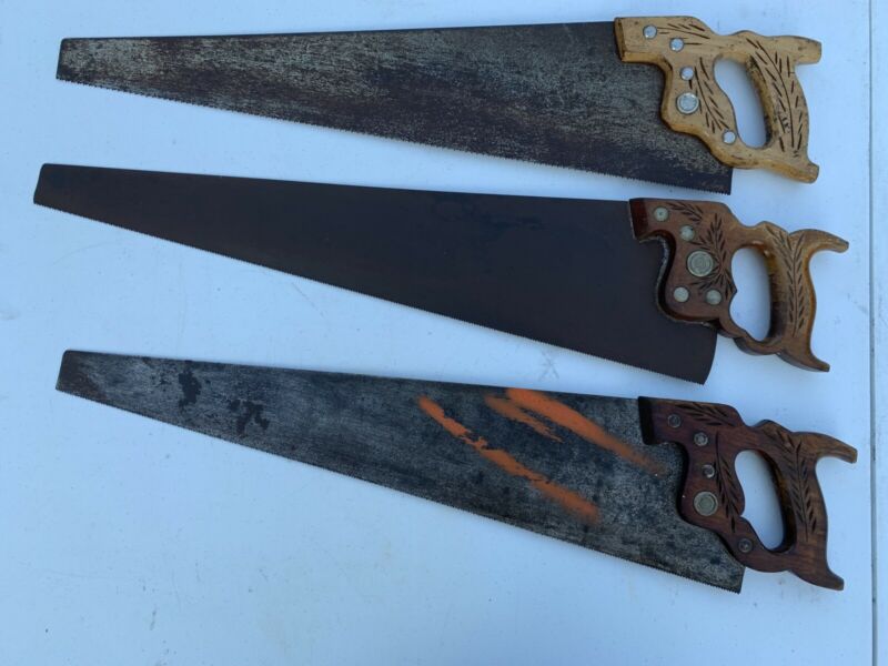 Vintage Disston Hand Saw Lot Of D D Etched Blade Nice Blades Great