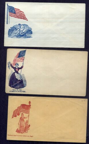 Civil War Unused Patriotic Covers Female Designs Antique Price Guide