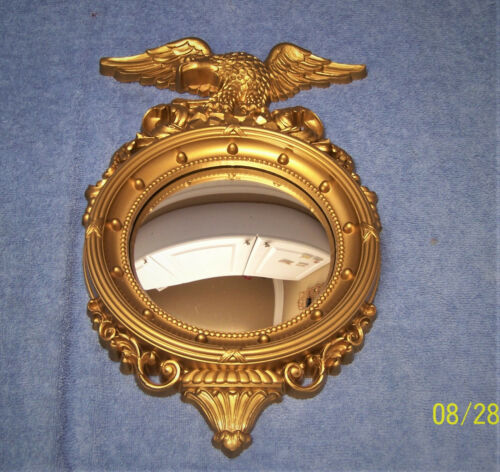 Vintage 16 Syroco American Eagle Convex Porthole Mirror 4410