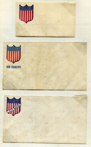 Civil War Unused Patriotic Covers Shield Designs Antique Price Guide