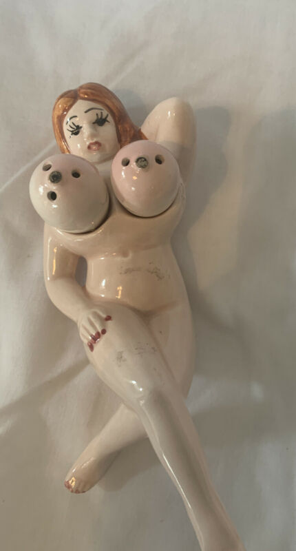 Vintage Nude Naked Naughty Risque Woman Salt And Pepper Shakers