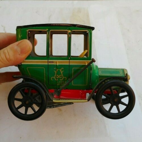 Vintage 5 Tin Toy Antique Car Tin Lizzy Model T Lever Action TM Modern