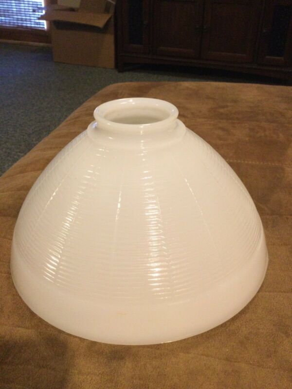 White Milk Glass 10 Diffuser Lamp Shade Torchiere Waffle Pattern