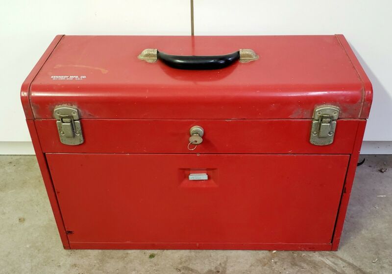 Vintage Kennedy Machinist 7 Drawer Tool Chest Box W Key Industrial