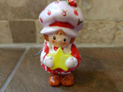 Vintage Ceramic Strawberry Shortcake Ornament With Star Antique