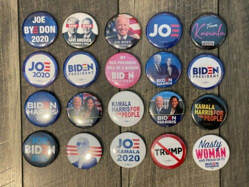 20 Different Joe Biden Kamala Harris President 2020 Set Buttons Pins