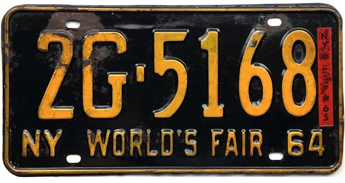 Cent Sale New York Worlds Fair License Plate G No