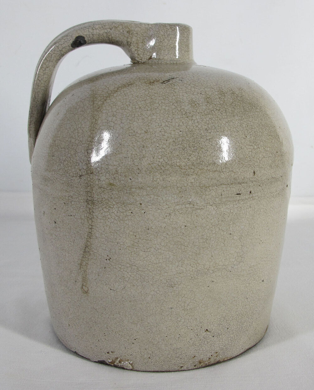 Antique 19th C Southern Alabama One Gallon Stoneware Jug W Tobacco Spit