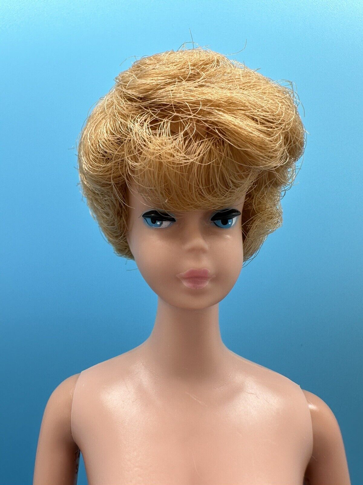 Vintage Barbie Doll Bubblecut Blonde Hair Straight Legs Mattel