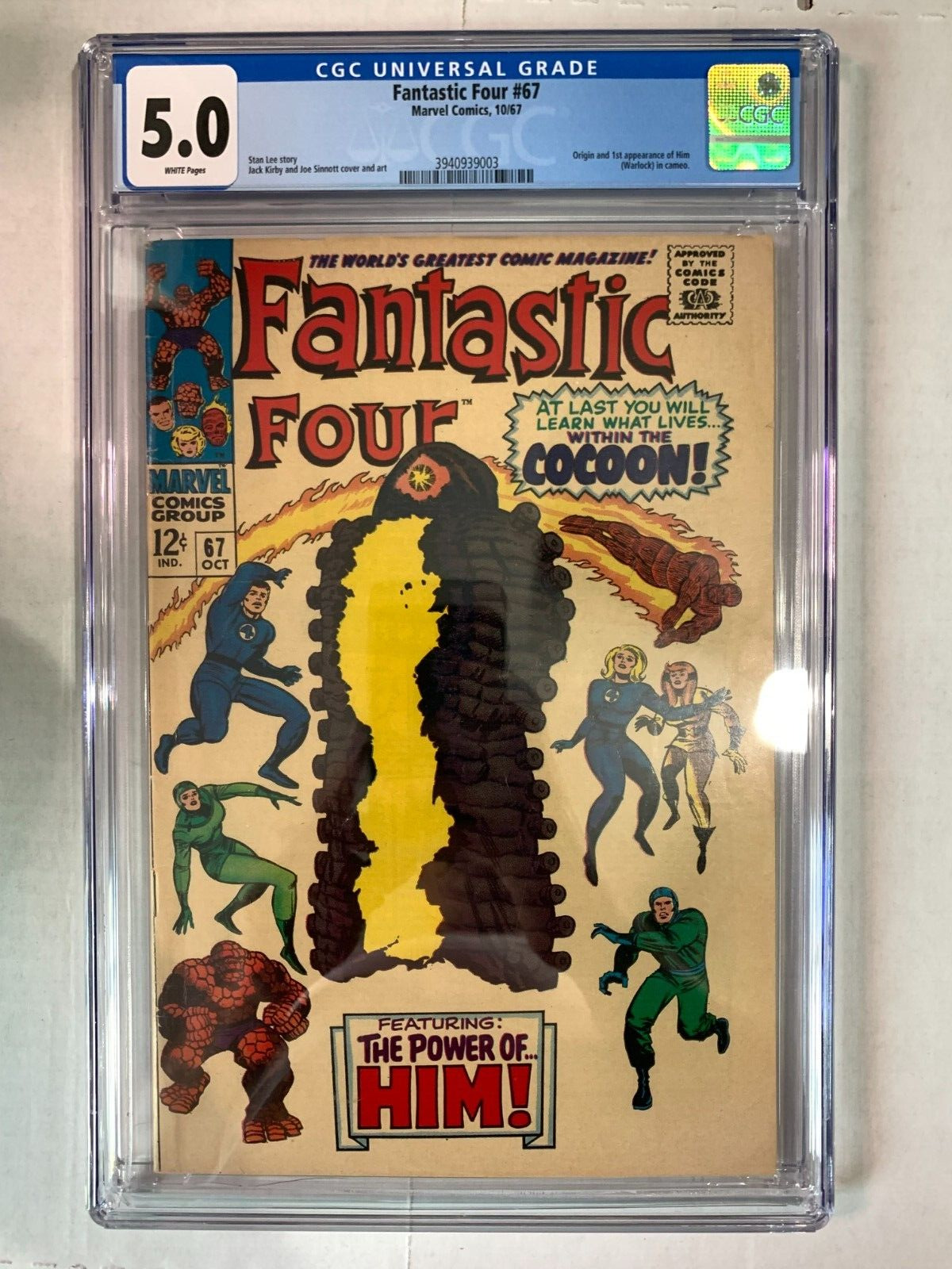 FANTASTIC FOUR 67 MARVEL 1967 KEY 1ST APPEARANC HIM WARLOCK CGC 5 0