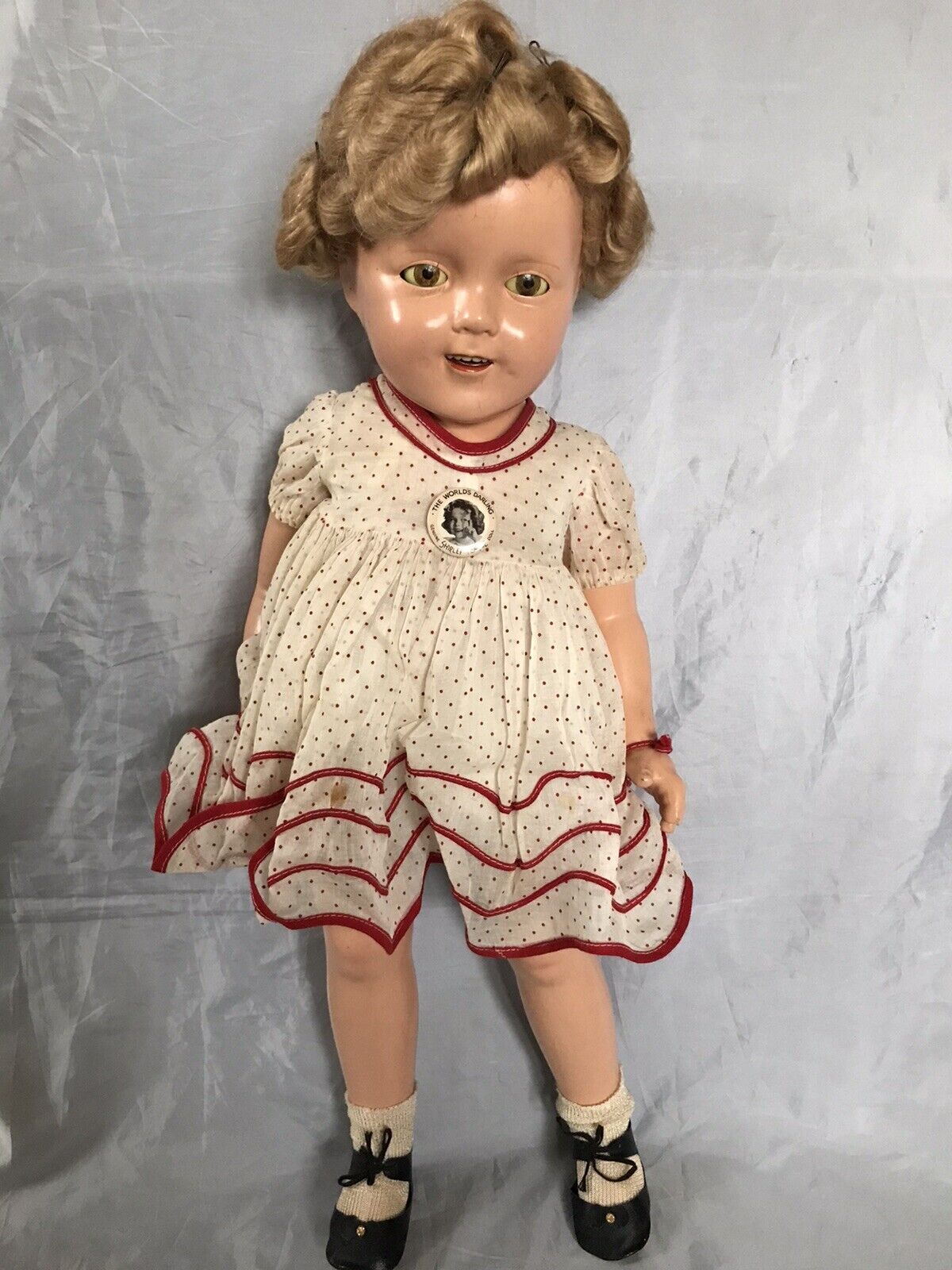 S Ideal Shirley Temple Composition Doll Tagged Org Dress