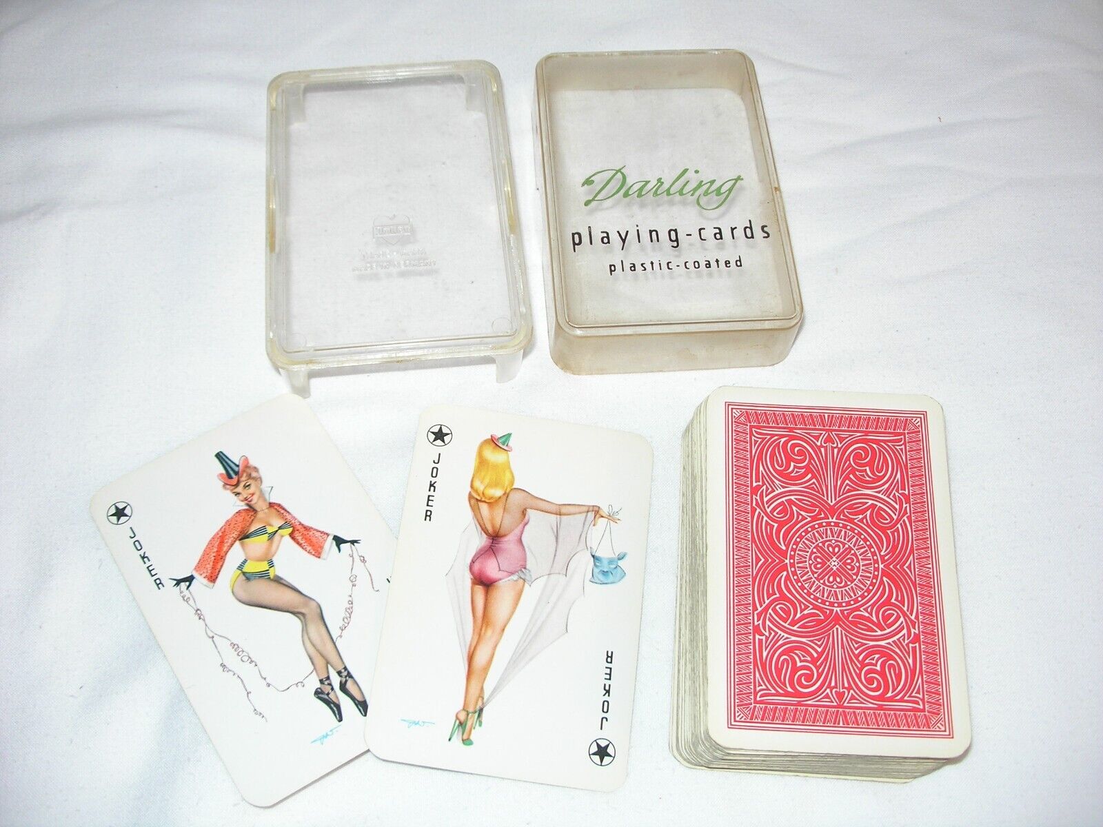 Vintage S S Pinup Risque Girls Darling Playing Cards Joker