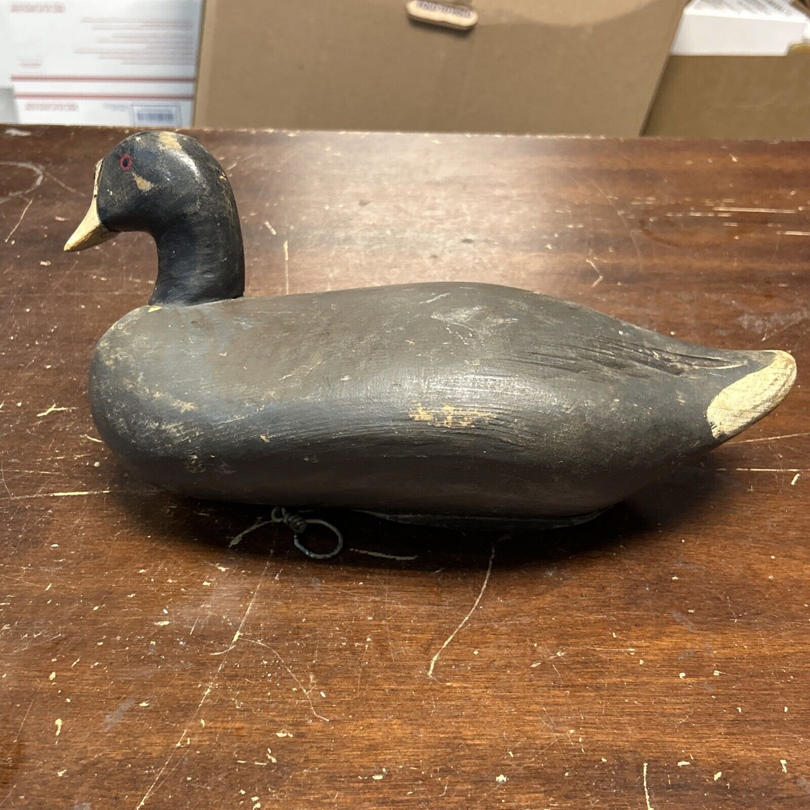 VINTAGE DUCK DECOY Capt Harry Jobes American Coot 12 Wooden Antique