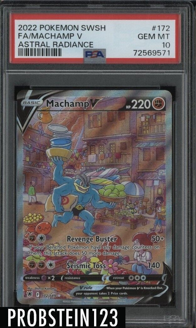 2022 Pokemon SWSH Astral Radiance 172 Machamp V Full Art PSA 10 GEM MI