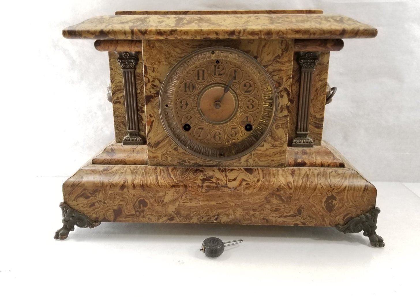 Antique Seth Thomas Adamantine Model 102 Footed Mantle Clock W