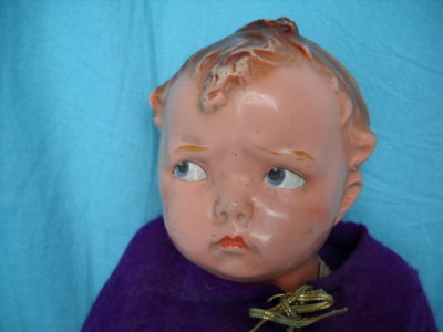  Baby Dolls on Antique Composition Baby Grumpy Doll W Clothes  Old Completed