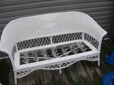 Wicker Furniture Chicago on Antique Vintage 6 Piece Wicker Patio Furniture Restored Completed