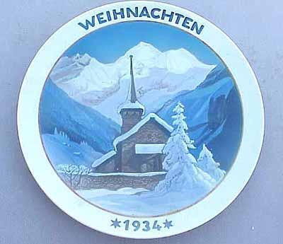 Baby Bjorn  on Rosenthal Weihnachten Christmas Plate 1934 Ex  Cond  Completed