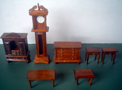  Antique Furniture on Vintage Antique Wooden Dolls House Furniture Lot   Completed