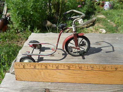 Bike Seat  Baby Doll on Antique Old Toy Tricycle Bike Wheels Seat Doll House Completed
