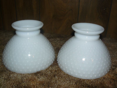 Antique Milk Glass Lamps on Vintage Hobnail Milk Glass Student Lamp Shade Globe 2 Completed