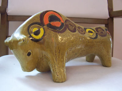 Baby Bjorn  on 1960s Rosenthal Netter Italy Italian Art Pottery Bull Completed