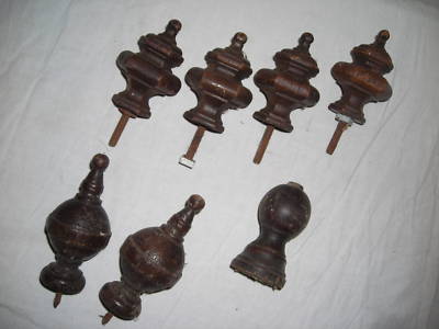 Antique Furniture Wood on Antique Clock   Furniture Wood Parts Finials Completed