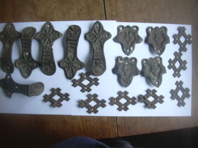 Steamer Trunk Hardware on Antique Steamer Trunk Hardware Salvage Trim Completed