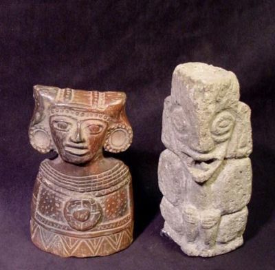 mayan pottery figures