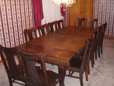 Antique Dining Chairs on Antique Dining Table And 12 Matching Chairs Completed